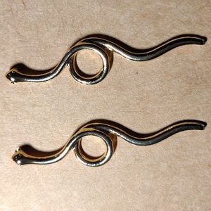 Gold plated, snake shaped , stud earrings.